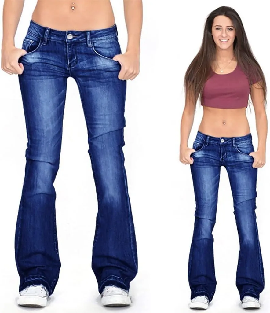 Womens Magic Shaping Bootcut Jeans Premium Stretchy Wide Leg Flared Bell Bottom Denim Pants Work Jeans with Pockets