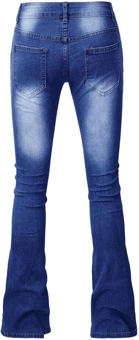 Womens Magic Shaping Bootcut Jeans Premium Stretchy Wide Leg Flared Bell Bottom Denim Pants Work Jeans with Pockets