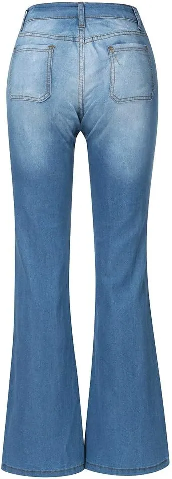 Womens Magic Shaping Bootcut Jeans Premium Stretchy Wide Leg Flared Bell Bottom Denim Pants Work Jeans with Pockets