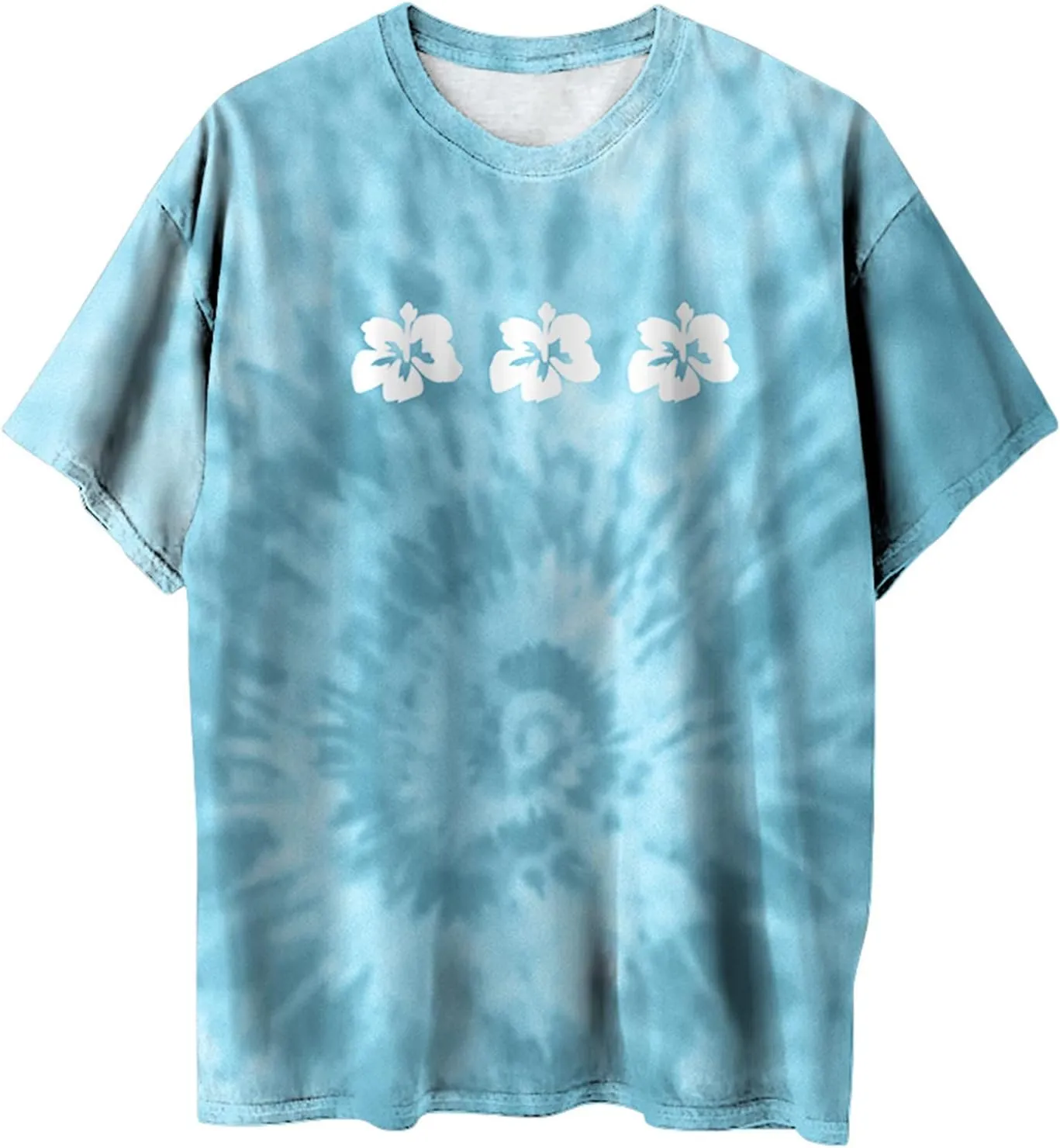 Womens Short Sleeve Tops Crewneck Tie Dye Shirts Oversized Tees T-Shirt Trendy Shirts Blouse Graphic Funny T Shirts