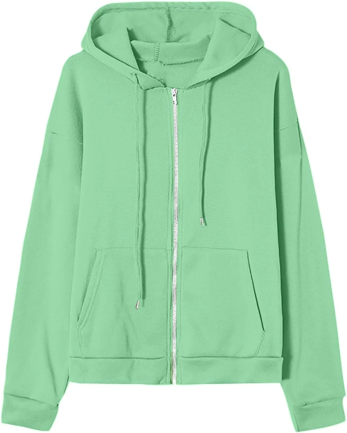 Womens Zip Up Hoodies Long Sleeve Oversized Sweatshirts Fall Fashion 2024 Trendy Lightweight Y2K Jacket