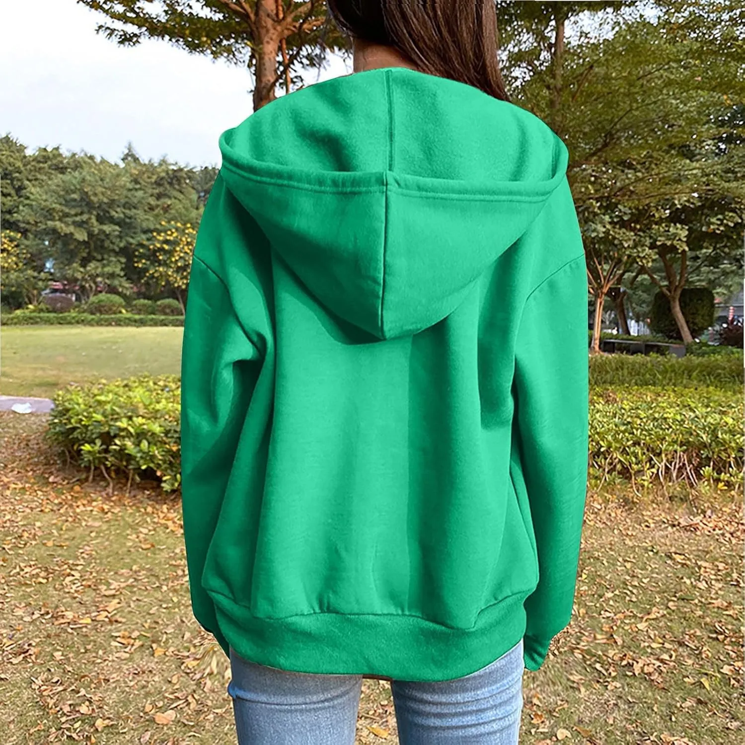 Womens Zip Up Hoodies Long Sleeve Oversized Sweatshirts Fall Fashion 2024 Trendy Lightweight Y2K Jacket