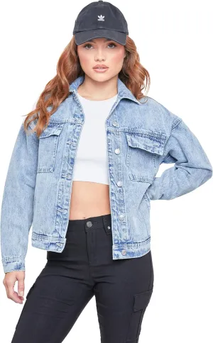 YMI Ym Jeans Women's Oversized Utility Denim Jacket