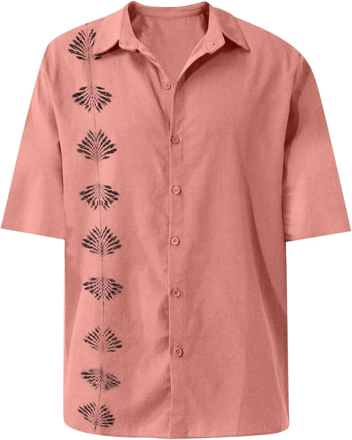 Ymosrh Men's Casual Button-Down Shirts Summer Casual Dress Shirts Solid Color Short Sleeve Shirts for Men, M-4XL